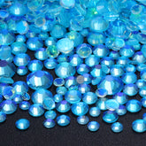 Mixed Sizes Aurora Aquamarine Glass Flat Back Rhinestones For Nail Art WholesaleRhinestone